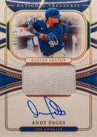 2022 Panini National Treasures Clutch Factor Material Signatures #CFSAP Andy Pages Holo Gold Baseball Card