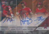 2018 Topps Now  #502C Albert Pujols/Mike Trout/Shohei Ohtani Autograph-Orange Baseball Card
