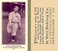 1916 Weil Baking Co. #73 Tom Griffith Baseball Card