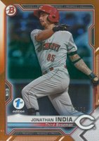 2021 Bowman 1st Edition #BFE46 Jonathan India Orange Foil Baseball Card