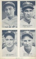 1936 Exhibits Four-on-one #15 Gehrig/Gomez/Lazzeri/Ruffing Baseball Card