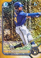 2022 Bowman Chrome Prospects #BCP79 Jackson Chourio Gold Shimmer Refractor Baseball Card