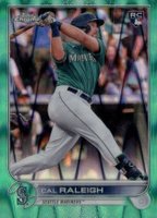 2022 Topps Chrome Sonic #149 Cal Raleigh Aqua Raywave Refractor Baseball Card