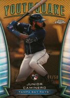 2024 Topps Chrome Youthquake #YQ12 Junior Caminero Gold Refractor Baseball Card