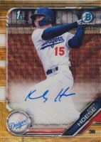 2019 Bowman Draft Chrome Draft Picks Autograph #CDAKH Kody Hoese Gold Wave Refractor Baseball Card