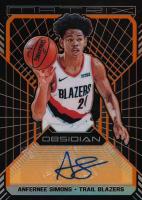 2018 Panini Obsidian Matrix Autographs #ASM Anfernee Simons Orange Basketball Card