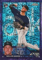 2023 Topps Chrome #43 Nolan Jones Purple Speckle Refractor Baseball Card