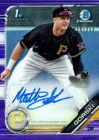 2019 Bowman Draft Chrome Draft Picks Autograph #CDAMG Matt Gorski Purple Refractor Baseball Card