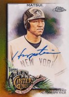 2022 Topps Allen & Ginter Chrome Autographs #HM Hideki Matsui Gold Refractor Baseball Card