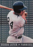 1995 Fleer Major League Prospects #7 Derek Jeter No Licensor Logos on Back Baseball Card