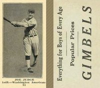 1916 Gimbels #93 Joe Judge Baseball Card