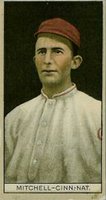 1912 Brown Backgrounds Red Cross #129 Mike Mitchell Cincinnati Baseball Card