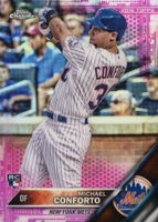 2016 Topps Chrome #52 Michael Conforto Pink Refractor Baseball Card