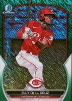 2023 Bowman Chrome Prospects #BCP65 Elly de La Cruz Green Shimmer Refractor Baseball Card