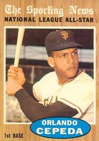 1962 Topps #390 Orlando Cepeda All-Star Baseball Card
