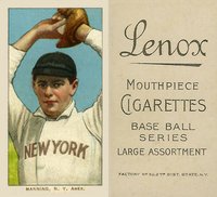 1909 White Borders Lenox-Black #302 Rube Manning Pitching Baseball Card