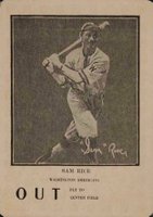 1923 Walter Mails Card Game # Sam Rice Baseball Card
