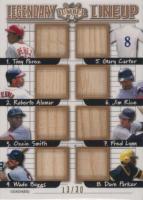 2022 Leaf Lumber Baseball Bat Memorabilia Legendary Lumber Lineup #LLL04 Dave Parker/Fred Lynn/Gary Carter/Jim Rice/Ozzie Smith/Roberto Alomar/Tony Perez/Wade Boggs Bronze Baseball Card