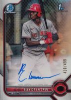 2022 Bowman Chrome Prospect Autographs #CPAED Elly de La Cruz Refractor Baseball Card