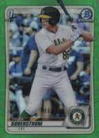 2020 Bowman Draft #BD119 Tyler Soderstrom Chrome-Green Refractor Baseball Card