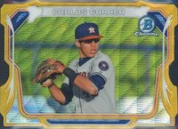2014 Bowman Chrome Mini Chrome #MC-CC Carlos Correa Die-Cut Gold Wave Baseball Card
