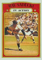 1972 Topps #564 Ray Sadecki In Action Baseball Card