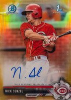 2017 Bowman Prospects Autographs #NS Nick Senzel Chrome-Gold Refractor Baseball Card