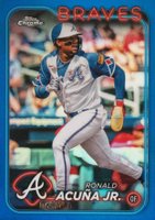 2024 Topps Chrome #250 Ronald Acuna Jr. Blue Refractor Baseball Card