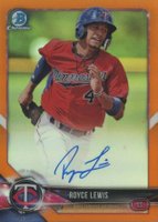 2018 Bowman Chrome Prospects Autographs #CPARL Royce Lewis Orange Refractor Baseball Card