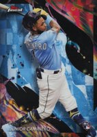 2024 Topps Finest #198 Junior Caminero Sky Blue Refractor Baseball Card