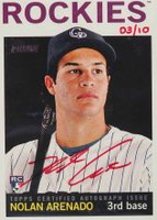 2013 Topps Heritage Real One Autographs #NA Nolan Arenado Red Ink Baseball Card