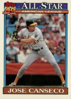 1991 Topps Tiffany #390 Jose Canseco All-Star Baseball Card