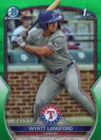 2023 Bowman Draft #BDC106 Wyatt Langford Chrome-Green Baseball Card