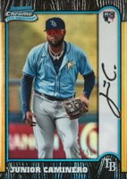 2024 Bowman Chrome 1999 Bowman Chrome 25th Anniversary #7 Junior Caminero Gold Refractor Baseball Card