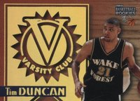 1997 Score Board Rookies Varsity Club #VC1 Tim Duncan Basketball Card