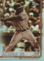 2019 Topps Chrome #117 Ronald Acuna Jr. Batting-Sepia Refractor Baseball Card