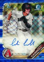 2019 Bowman Draft Chrome Draft Picks Autograph #CDACC Corbin Carroll Blue Wave Refractor Baseball Card