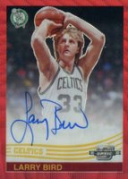 2021 Panini Contenders Optic 1984 Tribute Autographs #84LBI Larry Bird Red Wave Basketball Card