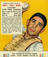 1953 Red Man Tobacco #3 Yogi Berra Baseball Card