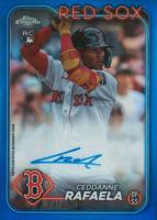 2024 Topps Chrome Rookie Autographs #RACR Ceddanne Rafaela Blue Refractor Baseball Card