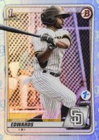 2020 Bowman 1st Edition #BFE10 Xavier Edwards Sky Blue Foil Baseball Card