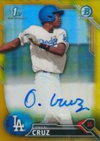 2016 Bowman Chrome Prospects Autographs #OC Oneal Cruz Gold Refractor Baseball Card
