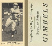 1916 Gimbels #103 Tom Long Baseball Card