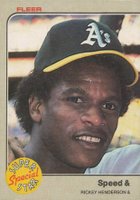 1983 Fleer #646 Rickey Henderson Speed Baseball Card