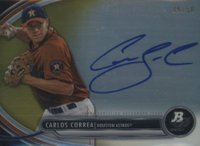 2013 Bowman Platinum Autograph Prospects #CC Carlos Correa Gold Refractor Baseball Card
