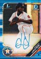2019 Bowman Chrome Prospects Autographs #CPACJ Cristian Javier Blue Refractor Baseball Card