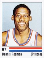 1988 Panini Spanish Sticker #97 Dennis Rodman Basketball Card