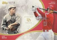 2023 Topps Dynamic Duals #12 Babe Ruth/Shohei Ohtani Red Baseball Card