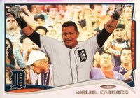 2014 Topps Chrome #220 Miguel Cabrera Both Arms Raised-Refractor Baseball Card