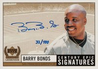1999 Upper Deck Century Legends Epic Signatures #BB Barry Bonds Century Collection Baseball Card
